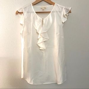 New Maison Jules Sheer Ruffle Top